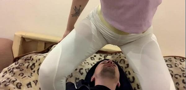  LifeStyle Femdom Part 3 Kira In Sporty Leggings - Foot Gagging, Armpits Licking, Facesitting and Much More (Preview)